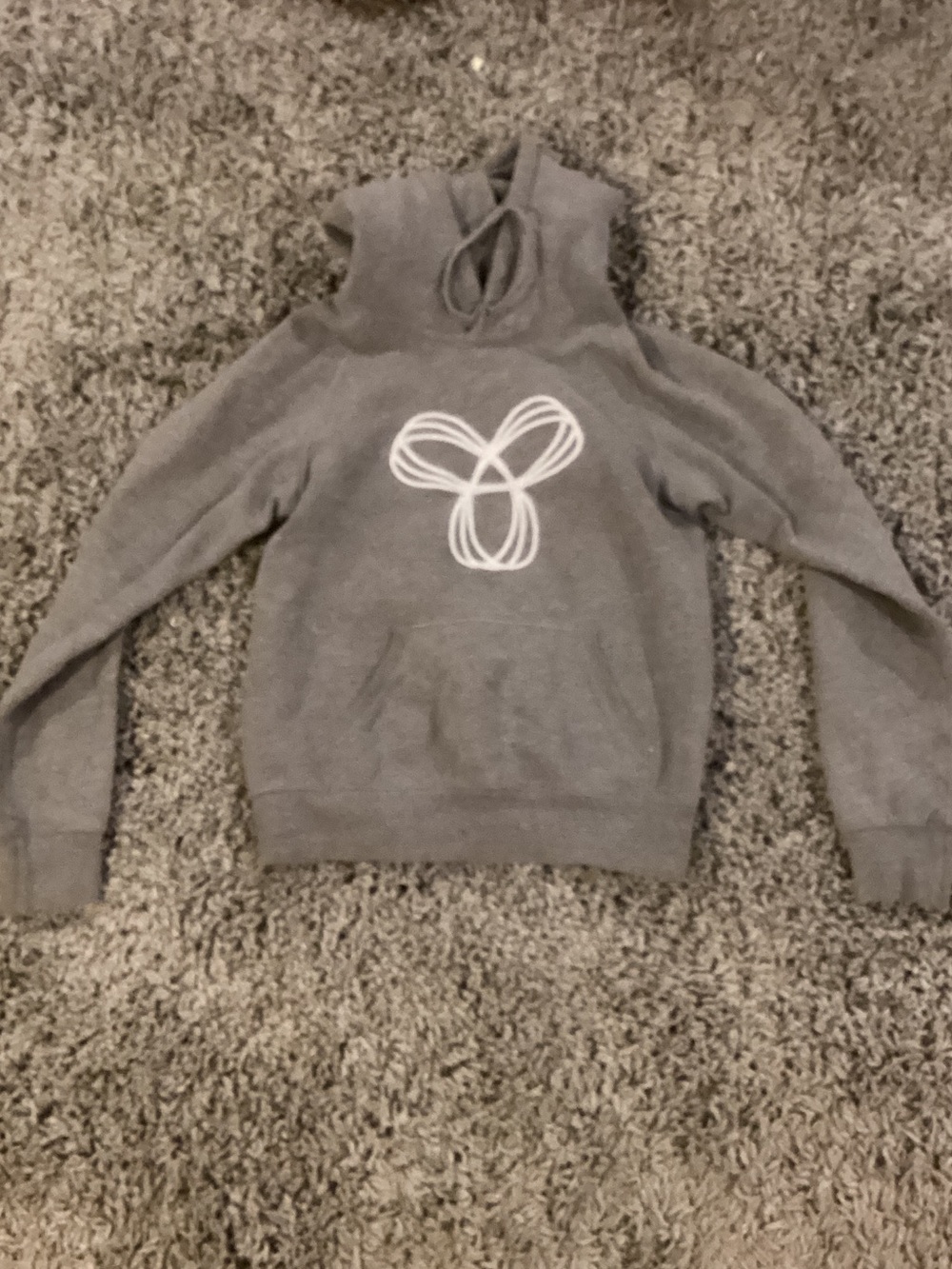 TNA Gray Hooded Pullover with White Tag Detail